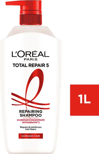 L'Oréal Paris Total Repair 5 Shampoo | Pro-Keratin & Ceramide For Damaged and Weak Hair  (1 L)